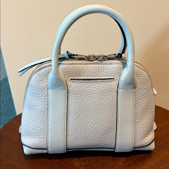 Coach Bleecker Preston mini bag Satchel Buffalo pebbled leather Lt blue seafoam - Picture 7 of 17